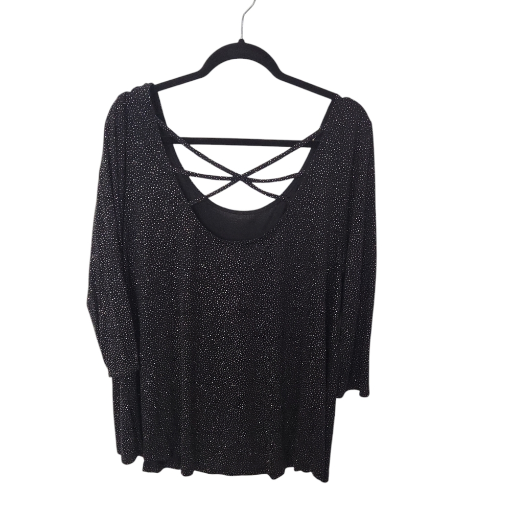 Jennifer‎ Lopez Black Glittery String Back Detail  Size 1X Plus